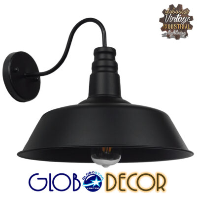 LEDTM® SORD 01053 Vintage Φωτιστικό Τοίχου - Απλίκα με Ντουί 1 x E27 AC 220-240V IP20 - Μαύρο - Μ36 x Π42 x Υ32cm