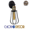 LEDTM® CATEL 01056 Vintage Φωτιστικό Τοίχου - Απλίκα με Ντουί 1 x E27 AC 220-240V IP20 - Μαύρο & Χρυσό - Μ12 x 15 x Υ32cm