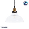 LEDTM® WICKHAM 01075 Vintage Κρεμαστό Φωτιστικό Οροφής με Ντουί 1 x E27 AC 220-240V IP20 - Διάφανο & Χρυσό - Μ24.5 x Π24.5 x Υ15cm