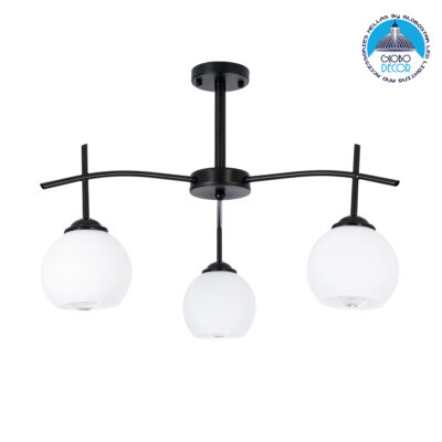 LEDTM® LUNA 01087 Μοντέρνο Φωτιστικό Οροφής με Ντουί 3 x E27 AC 220-240V IP20 - Λευκό & Μαύρο - Μ45 x Π45 x Υ40cm