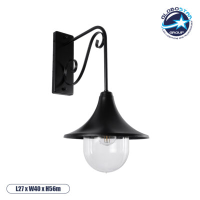 LEDTM® ANNIEL 01123 Vintage Φωτιστικό Τοίχου - Απλίκα με Ντουί 1 x E27 AC 220-240V IP20 - Μαύρο - Μ27 x Π40 x Υ56cm