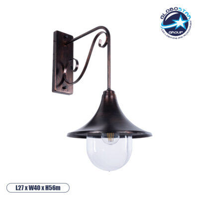 LEDTM® ANNIEL 01124 Vintage Φωτιστικό Τοίχου - Απλίκα με Ντουί 1 x E27 AC 220-240V IP20 - Χάλκινο - Μ27 x Π40 x Υ56cm