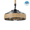 LEDTM® SAHARA 01146 Boho Κρεμαστό Φωτιστικό Οροφής με Ντουί 1 x E27 AC 220-240V IP20 - Μπεζ & Μαύρο - Μ31 x Π31 x Υ14cm