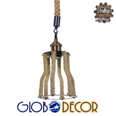 LEDTM® LANTERN 01186 Vintage Κρεμαστό Φωτιστικό Οροφής με Ντουί 1 x E27 AC 220-240V IP20 - Μπεζ & Μαύρο - Μ15 x Π15 x Υ24cm