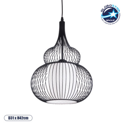 LEDTM® LILY 01199 Μοντέρνο Κρεμαστό Φωτιστικό Οροφής με Ντουί 1 x E27 AC 220-240V IP20 - Μαύρο & Λευκό - Μ31 x Π31 x Υ42cm