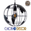 LEDTM® EARTH 01205 Vintage Κρεμαστό Φωτιστικό Οροφής με Ντουί 1 x E27 AC 220-240V IP20 - Μαύρο - Μ30 x Π30 x Υ30cm