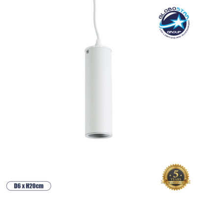 LEDTM® CANNON 01274 Μοντέρνο Κρεμαστό Φωτιστικό Οροφής με Ντουί 1 x GU10 AC 220-240V IP20 - Λευκό - Μ6 x Π6 x Y20cm