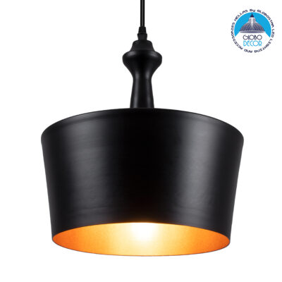 LEDTM® ROCKFORD 01287-A Μοντέρνο Κρεμαστό Φωτιστικό Οροφής με Ντουί 1 x E27 AC 220-240V IP20 - Μαύρο & Χρυσό - Μ30 x Π30 x Υ30cm