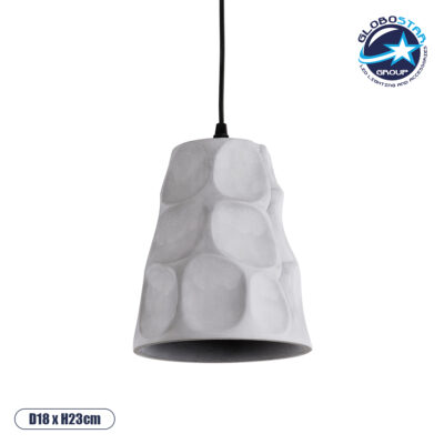 LEDTM® TRIBECA 01327 Μοντέρνο Κρεμαστό Φωτιστικό Οροφής με Ντουί 1 x E27 AC 220-240V IP20 - Γκρι - Μ18 x Π18 x Υ23cm