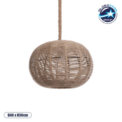 LEDTM® MANDALA 01331 Vintage Κρεμαστό Φωτιστικό Οροφής με Ντουί 1 x E27 AC 220-240V IP20 - Μπεζ - Μ40 x Π40 x Υ33cm