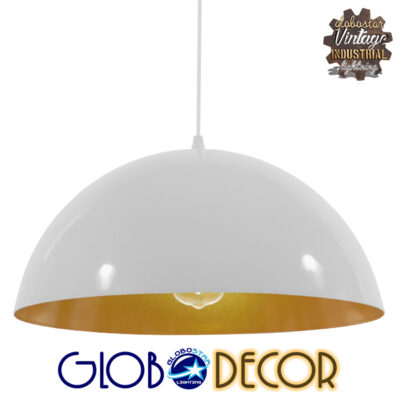 LEDTM® LUNE 01339 Μοντέρνο Κρεμαστό Φωτιστικό Οροφής με Ντουί 1 x E27 AC 220-240V IP20 - Λευκό & Χρυσό - Μ40 x Π40 x Υ20cm
