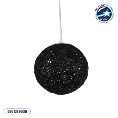 LEDTM® OCEANA 01356 Boho Κρεμαστό Φωτιστικό Οροφής με Ντουί 1 x E27 AC 220-240V IP20 - Μαύρο - Μ20 x Π20 x Υ20cm