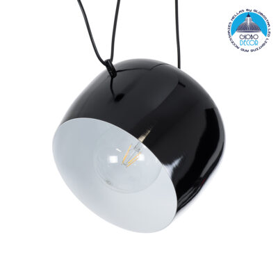 LEDTM® JASPER 01373 Μοντέρνο Κρεμαστό Φωτιστικό Οροφής με Ντουί 1 x E27 AC 220-240V IP20 - Μαύρο & Λευκό - Μ26.5 x Π26.5 x Υ20.5cm