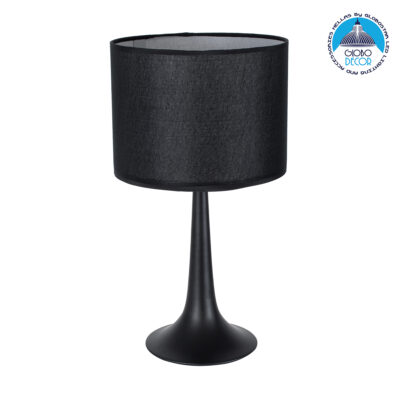 LEDTM® AMBROSIA 01394 Μοντέρνο Επιτραπέζιο Φωτιστικό Πορτατίφ με Ντουί 1 x E27 AC 220-240V IP20 - Μαύρο - Μ25 x Π25 x Υ46cm