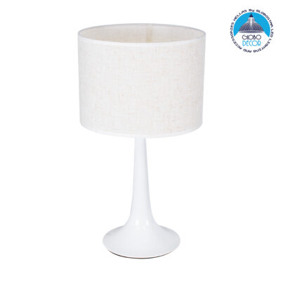 LEDTM® AMBROSIA 01395 Μοντέρνο Επιτραπέζιο Φωτιστικό Πορτατίφ με Ντουί 1 x E27 AC 220-240V IP20 - Λευκό - Μ25 x Π25 x Υ46cm