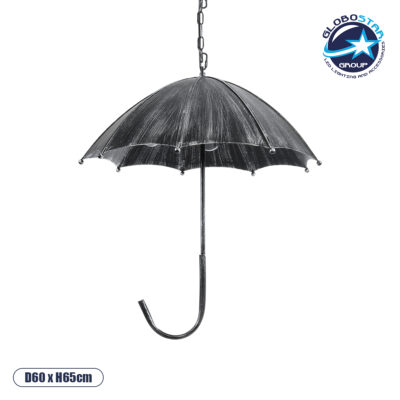 LEDTM® UMBRELLA 01407 Vintage Κρεμαστό Φωτιστικό Οροφής με Ντουί 5 x E27 AC 220-240V IP20 - Ασημί - Μ60 x Π60 x Y65cm