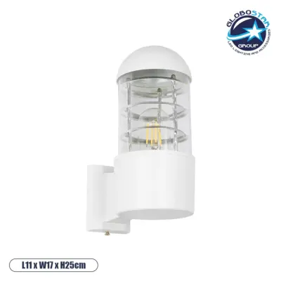 LEDTM® NEWI 01418 Μοντέρνο Φωτιστικό Τοίχου - Απλίκα με Ντουί 1 x E27 AC 220-240V IP20 - Λευκό - Μ11 x Π17 x Υ25cm