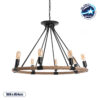 LEDTM® MILLBANK 01423 Vintage Κρεμαστό Φωτιστικό Οροφής με Ντουί 8 x E27 AC 220-240V IP20 - Μαύρο & Μπεζ - Μ80 x Π80 x Y54cm