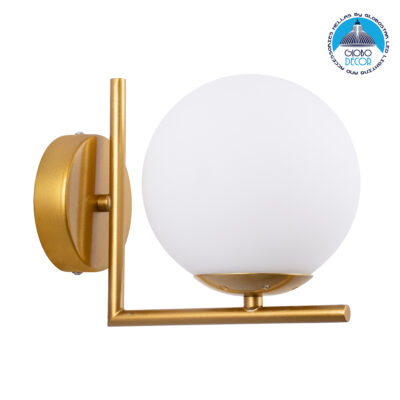 LEDTM® JADA 01426 Μοντέρνο Φωτιστικό Τοίχου - Απλίκα με Ντουί 1 x E27 AC 220-240V IP20 - Χρυσό & Λευκό - Μ15 x Π21.5 x Υ18cm