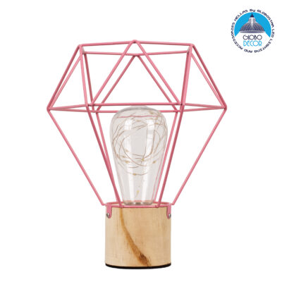 LEDTM® ANTLER 01442 Μοντέρνο Επιτραπέζιο Φωτιστικό LED 2.2W 154lm 360° DC 5V IP20 Θερμό Λευκό 2700K - DIODE - Ροζ & Μπεζ - Μ19 x Π19 x Υ23cm - 2 Χρόνια Εγγύηση