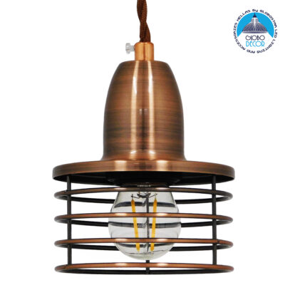 LEDTM® MANHATTAN 01453 Μοντέρνο Κρεμαστό Φωτιστικό Οροφής με Ντουί 1 x E27 AC 220-240V IP20 - Χάλκινο - Μ11 x Π11 x Υ14cm