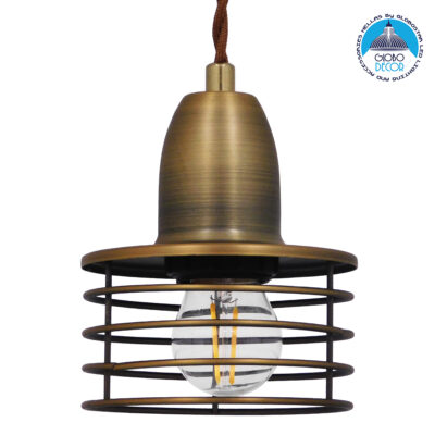 LEDTM® MANHATTAN 01454 Μοντέρνο Κρεμαστό Φωτιστικό Οροφής με Ντουί 1 x E27 AC 220-240V IP20 - Μπρούτζινο - Μ11 x Π11 x Υ14cm