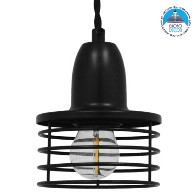 LEDTM® MANHATTAN 01456 Μοντέρνο Κρεμαστό Φωτιστικό Οροφής με Ντουί 1 x E27 AC 220-240V IP20 - Μαύρο - Μ11 x Π11 x Υ14cm