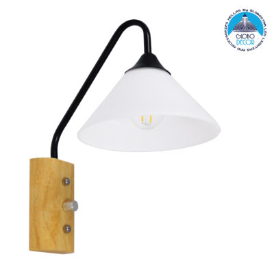 LEDTM® ALESSIA 01457 Μοντέρνο Φωτιστικό Τοίχου - Απλίκα με Ντουί 1 x E27 AC 220-240V IP20 - Μπεζ & Μαύρο - Μ18 x Π26 x Υ29cm