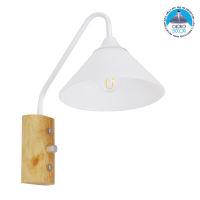 LEDTM® ALESSIA 01458 Μοντέρνο Φωτιστικό Τοίχου - Απλίκα με Ντουί 1 x E27 AC 220-240V IP20 - Μπεζ & Λευκό - Μ18 x Π26 x Υ29cm
