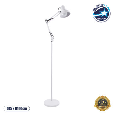 LEDTM® AUDREY 01471 Vintage Επιδαπέδιο Φωτιστικό με Ντουί 1 x E27 AC 220-240V IP20 - Λευκό - Μ15 x Π15 x Υ190cm