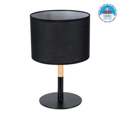 LEDTM® BRONX 01519 Μοντέρνο Επιτραπέζιο Φωτιστικό Πορτατίφ με Ντουί 1 x E27 AC 220-240V IP20 - Μαύρο & Μπεζ - Μ25 x Π25 x Υ40cm