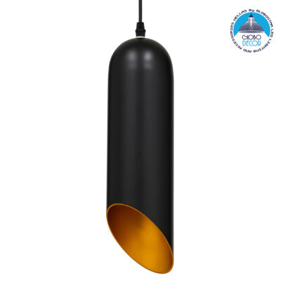 LEDTM® CARSON 01527 Μοντέρνο Κρεμαστό Φωτιστικό Οροφής με Ντουί 1 x E27 AC 220-240V IP20 - Μαύρο & Χρυσό - Μ10 x Π10 x Υ38cm