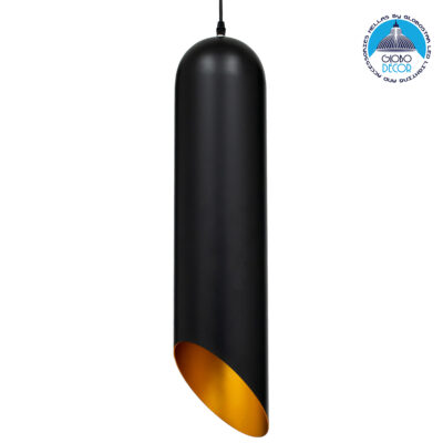 LEDTM® CARSON 01529 Μοντέρνο Κρεμαστό Φωτιστικό Οροφής με Ντουί 1 x E27 AC 220-240V IP20 - Μαύρο & Χρυσό - Μ15 x Π15 x Υ68cm