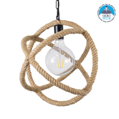 LEDTM® BALANCE 01596 Vintage Κρεμαστό Φωτιστικό Οροφής με Ντουί 1 x E27 AC 220-240V IP20 - Μαύρο & Μπεζ - Μ35 x Π35 x Υ36cm