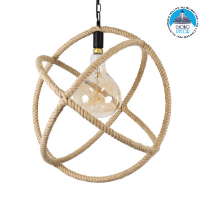 LEDTM® BELLE 01597 Vintage Κρεμαστό Φωτιστικό Οροφής με Ντουί 1 x E27 AC 220-240V IP20 - Μπεζ - Μ56 x Π56 x Y58cm