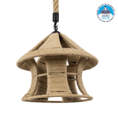 LEDTM® SOLITARIO 01606 Boho Κρεμαστό Φωτιστικό Οροφής με Ντουί 1 x E27 AC 220-240V IP20 - Μπεζ - Μ36 x Π36 x Y30cm