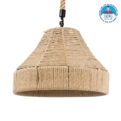 LEDTM® DOGMA 01609 Boho Κρεμαστό Φωτιστικό Οροφής με Ντουί 1 x E27 AC 220-240V IP20 - Μπεζ - Μ38 x Π38 x Υ28cm