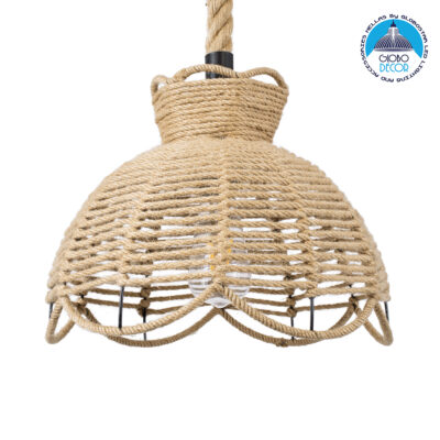 LEDTM® VENIER 01610 Boho Κρεμαστό Φωτιστικό Οροφής με Ντουί 1 x E27 AC 220-240V IP20 - Μπεζ - Μ35 x Π35 x Y26cm