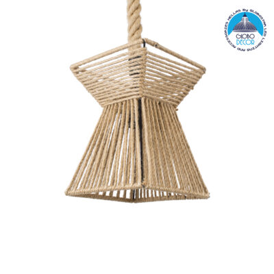 LEDTM® ROUGE 01611 Boho Κρεμαστό Φωτιστικό Οροφής με Ντουί 1 x E27 AC 220-240V IP20 - Μπεζ - Μ21 x Π21 x Y27cm