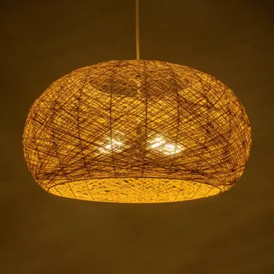 Alternative view of LEDTM® FIJI INCASS 01628 Vintage Κρεμαστό Φωτιστικό Οροφής με Ντουί 5 x E27 AC 220-240V IP20 - Μπεζ - Μ60 x Π60 x Υ29cm