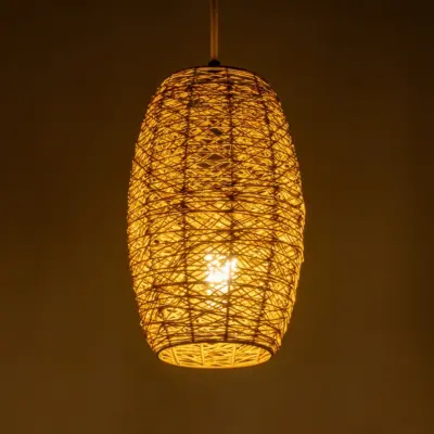 Alternative view of LEDTM® INCASS 01631 Vintage Κρεμαστό Φωτιστικό Οροφής με Ντουί 1 x E27 AC 220-240V IP20 - Μπεζ - Μ15 x Π15 x Υ25cm