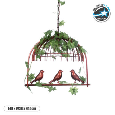 LEDTM® NEST 01642 Vintage Κρεμαστό Φωτιστικό Οροφής με Ντουί 1 x E27 AC 220-240V IP20 - Χάλκινο & Πράσινο - Μ48 x Π38 x Y40cm