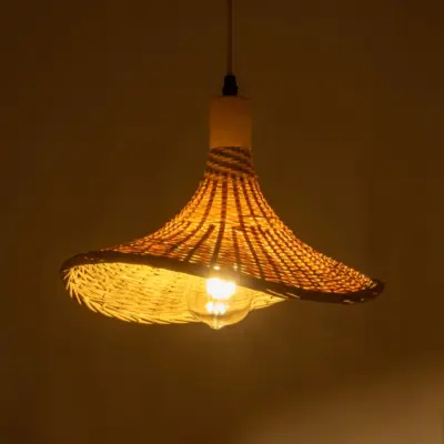 Alternative view of LEDTM® CUBA 01715 Boho Κρεμαστό Φωτιστικό Οροφής με Ντουί 1 x E27 AC 220-240V IP20 - Μπεζ - Μ33 x Π33 x Υ25cm