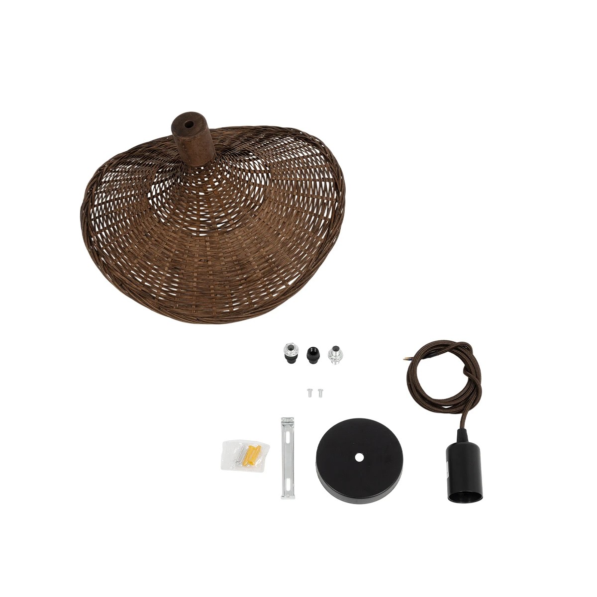 LEDTM® CUBA 01716 Boho Κρεμαστό Φωτιστικό Οροφής με Ντουί 1 x E27 AC 220-240V IP20 - Καφέ - Μ33 x Π30 x Υ22cm - Image 11