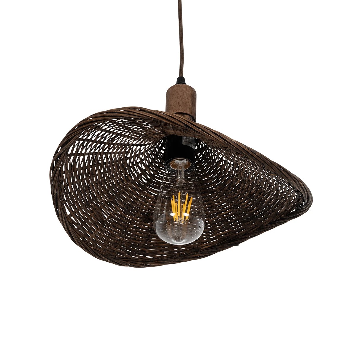 LEDTM® CUBA 01716 Boho Κρεμαστό Φωτιστικό Οροφής με Ντουί 1 x E27 AC 220-240V IP20 - Καφέ - Μ33 x Π30 x Υ22cm - Image 5