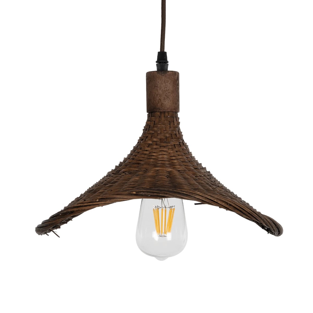 LEDTM® CUBA 01716 Boho Κρεμαστό Φωτιστικό Οροφής με Ντουί 1 x E27 AC 220-240V IP20 - Καφέ - Μ33 x Π30 x Υ22cm - Image 8