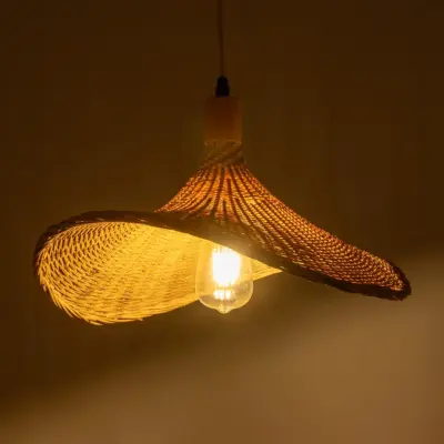 Alternative view of LEDTM® CUBA 01717 Boho Κρεμαστό Φωτιστικό Οροφής με Ντουί 1 x E27 AC 220-240V IP20 - Μπεζ - Μ43 x Π43 x Υ30cm