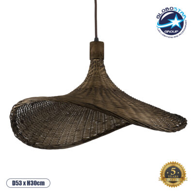 LEDTM® CUBA 01720 Boho Κρεμαστό Φωτιστικό Οροφής με Ντουί 1 x E27 AC 220-240V IP20 - Καφέ - Μ53 x Π53 x Υ30cm