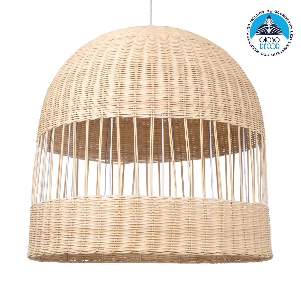 LEDTM® LUCIA 01726 Boho Κρεμαστό Φωτιστικό Οροφής με Ντουί 1 x E27 AC 220-240V IP20 - Μπεζ - Μ60 x Π60 x Y60cm