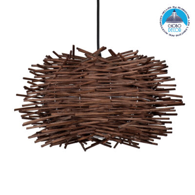 LEDTM® MINORCA 01732 Boho Κρεμαστό Φωτιστικό Οροφής με Ντουί 1 x E27 AC 220-240V IP20 - Καφέ - Μ30 x Π30 x Υ18cm